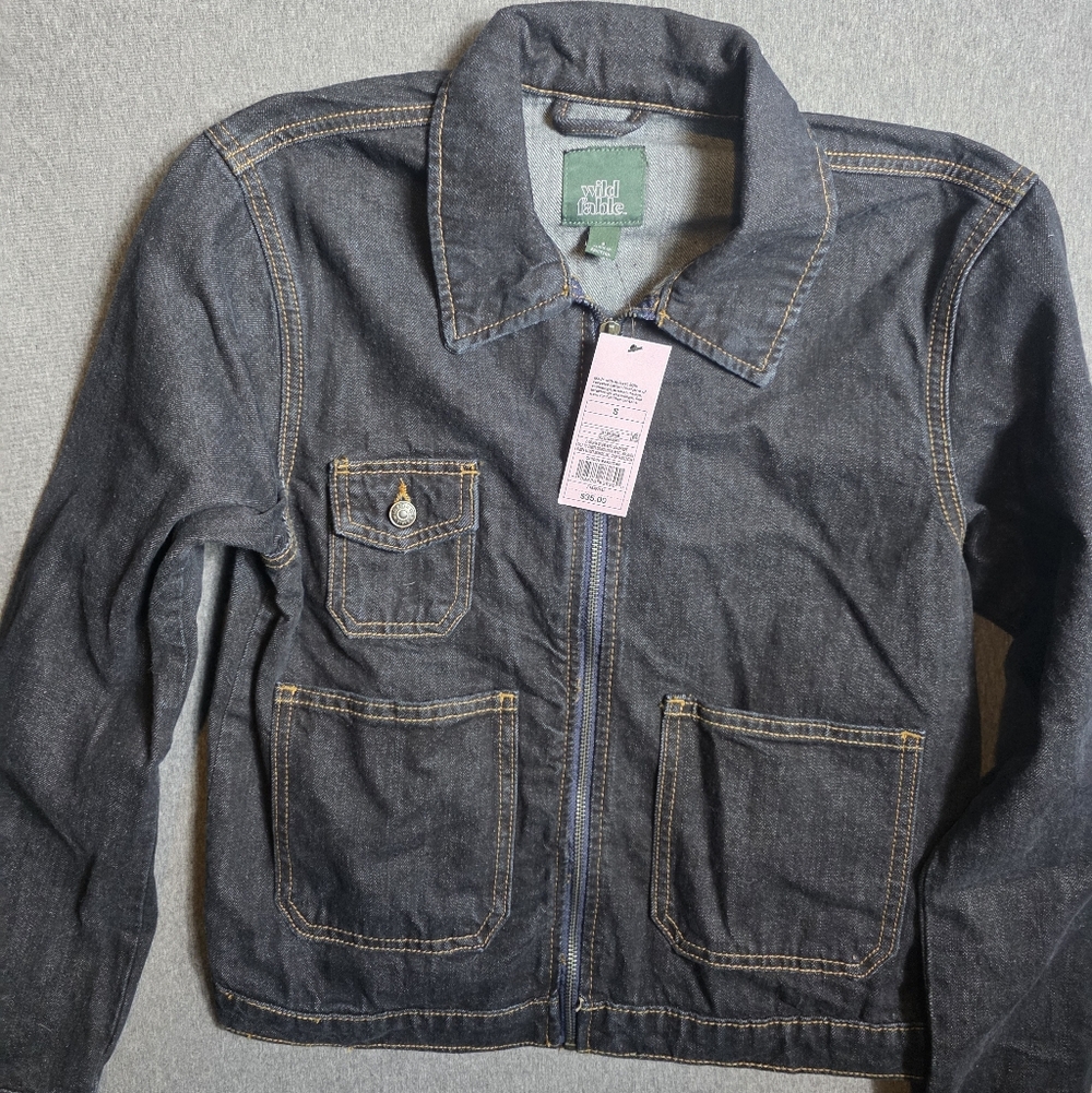 NWT Wild Fable DARK Jean Jacket. Urban Minimalist. Modern Utility XS